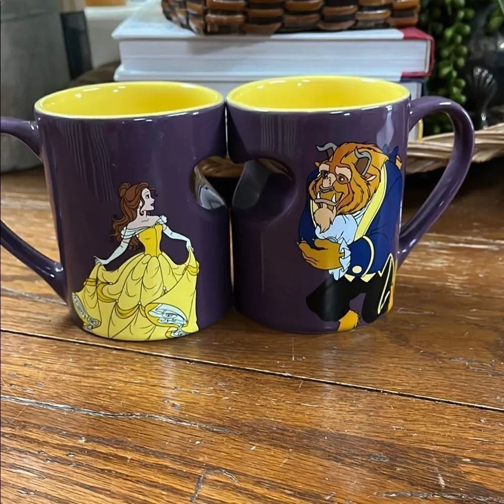 Disney Beauty and the Beast Purple and Yellow Mug Set
